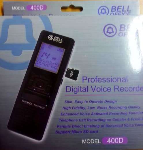 Professional Digital Voice Recorder, Bell Office, Model 4OO D