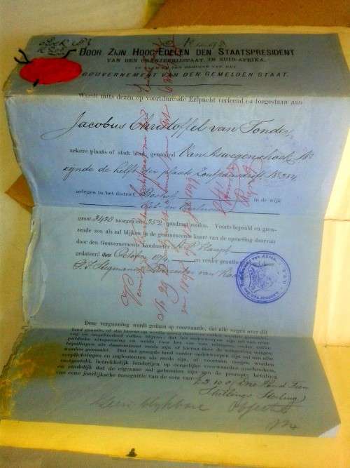 Land Documents Signed by President Brand (1877)