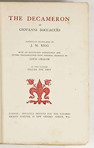The Decameron by Boccaccio (two volumes), privately printed in a limited edition.