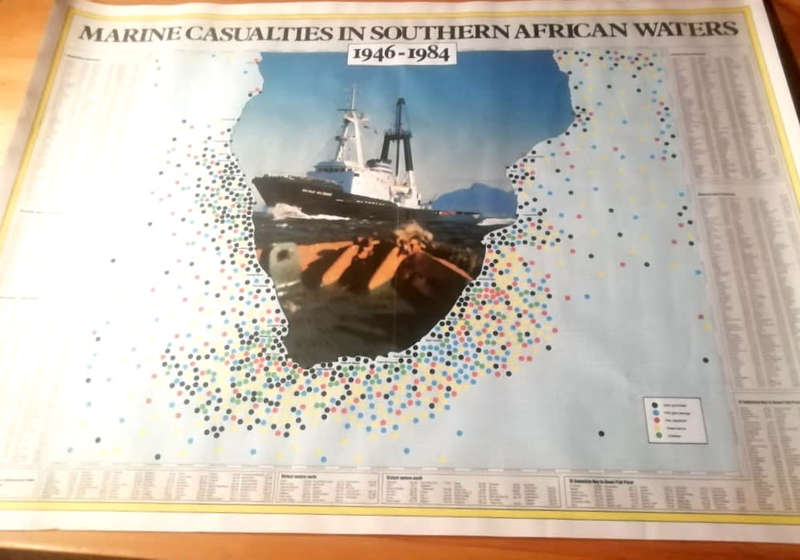Marine Casualties in South African Waters 1946 to 1984 (Large Nautical Map)