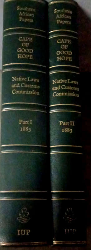 Native Laws and Customs,  Cape of Good Hope (1883) (two volumes)