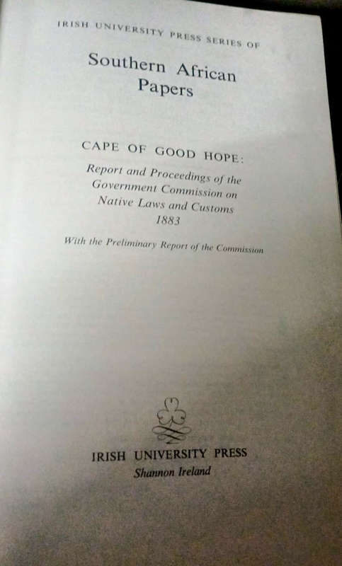 Native Laws and Customs,  Cape of Good Hope (1883) (two volumes)