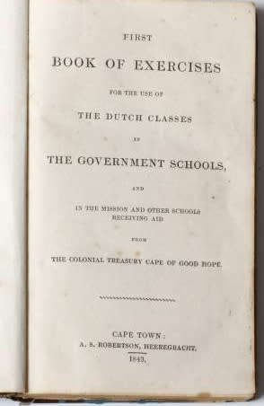Dutch  instruction in the government & mission schools funded by the cape of good hope (1843)