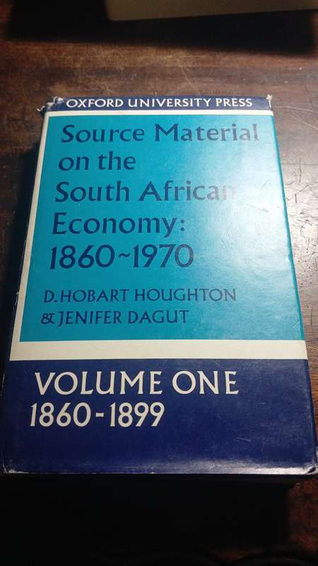 Source material on the South African economy: 1860-1899