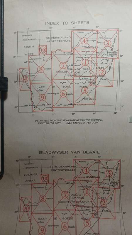 Map of The Union of South Africa - 10 large sheets (1935-7) - complete