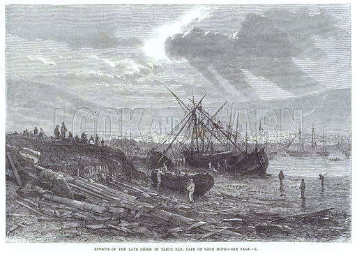 "The Great Gale' - Effects of the late Storm in Table Bay, Cape of Good Hope (1865)