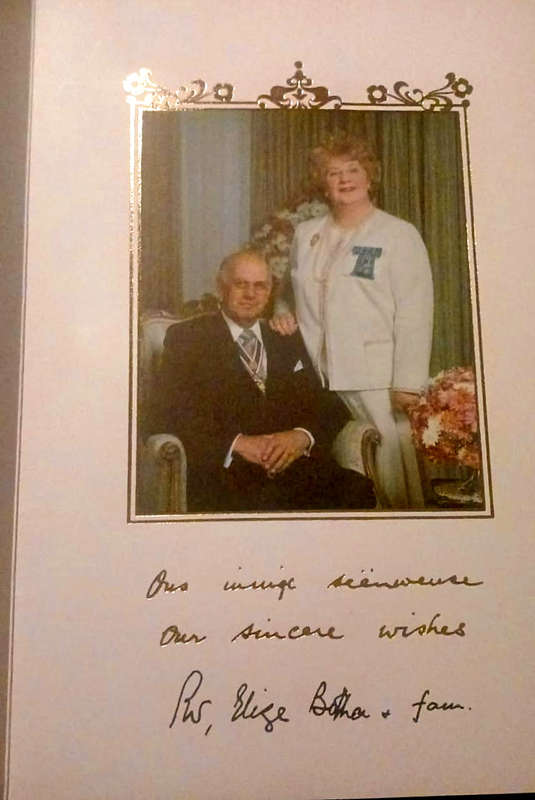 PW Botha Christmas Card 1986