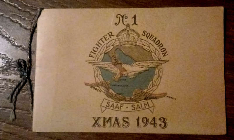 No 1 Fighter Squadron SAAF Xmas Card 1943 - (signed)