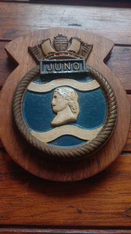 HMS JUNO SHIPS BADGE/CREST