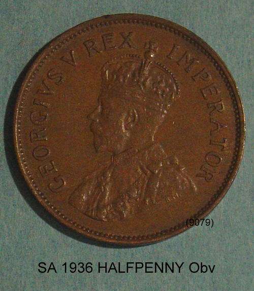 SA 1936 HALFPENNY UNC 8 PEARLS No Reserve