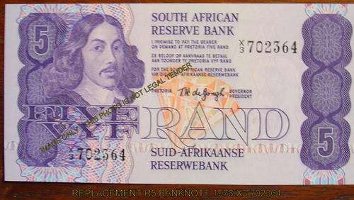 R5 REPLACEMENT NOTE X3 702364 CRISP UNC