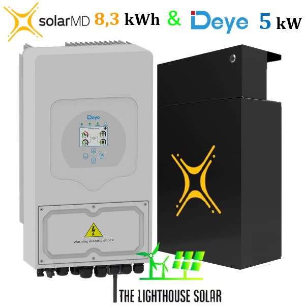 Combo Deal: Deye 5K Hybrid Inverter + Solar MD 8.3kWh Battery