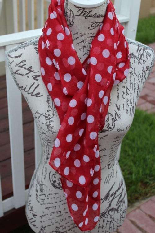 Red Polka Dot Scarf