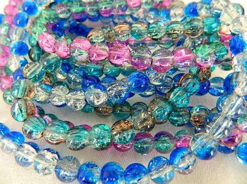 Glass Beads on Strings - Crackle