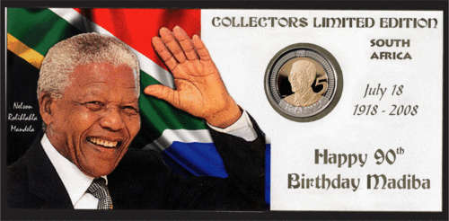 ** In Memory of Nelson Mandela** 2008 Nelson Mandela Birthday R5 Coin Pack - Get Yours Now !!!