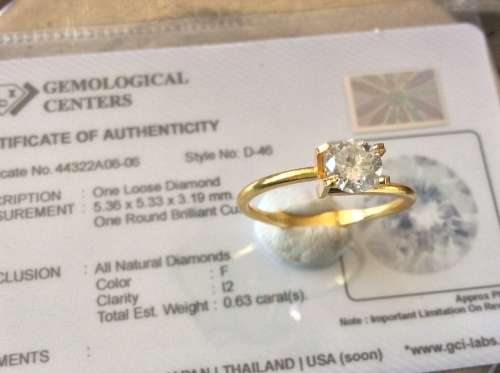 ***R20000***LAB CERTIFIED***0.63 Carat Clarity I2 Round Natural F Color Loose Diamond for Ring