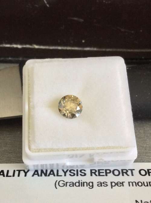 APPRAISED VALUE **$3232**1.01 CT CERTIFIED NATURAL FANCY GRAYISH GREENISH YELLOW ROUND CUT LOOSE DIA