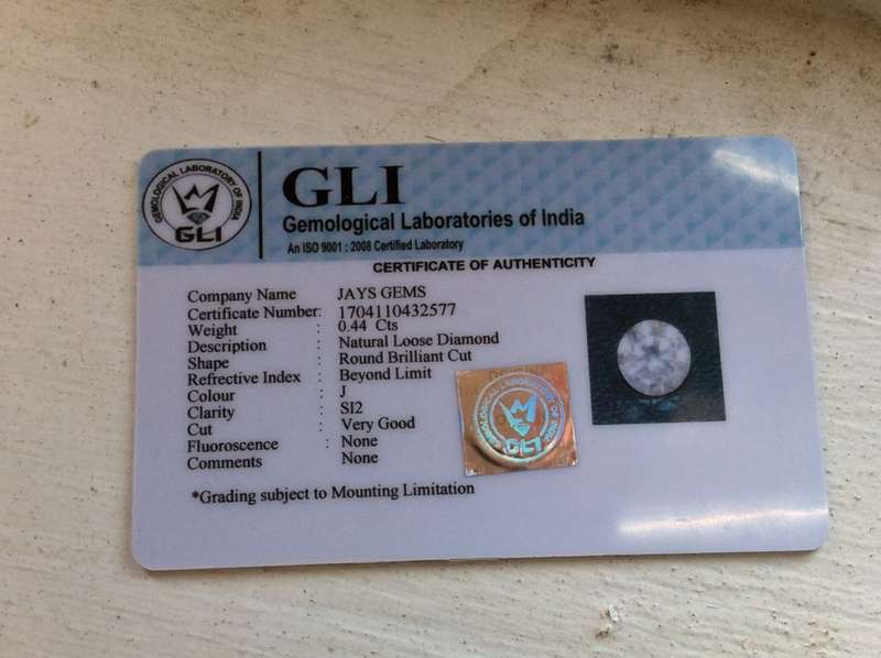 Certified 100%Natural Nice Sparkle Fire Lustre 0.44ct  Round DIAMOND