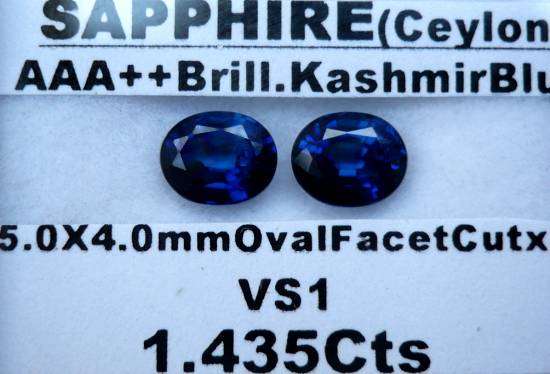 AAA++ BRILLIANT KASHMIR  BLUE  CEYLON  SAPPHIRES!  [1.435CTS]