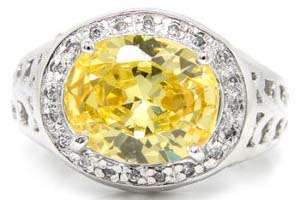 STUNNING 14K SOLID WHITE GOLD IMPERIAL TOPAZ  AND WHITE SAPPHIRE RING!  5.480CTS!