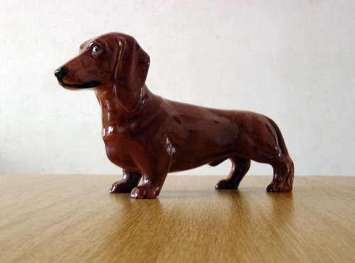 Beswick Dachshund Dog Tan Figurine 361, England, Gloss, Vintage 1936-1983, Backstamped, EUC