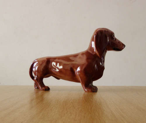 Beswick Dachshund Dog Tan Figurine 361, England, Gloss, Vintage 1936-1983, Backstamped, EUC