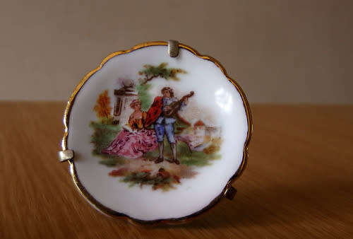 Vintage Limoges Porcelain Miniature Display Plate Gold-Rimmed Rococo Excellent Condition
