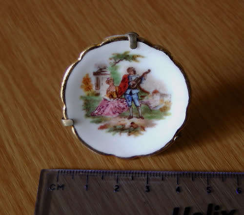 Vintage Limoges Porcelain Miniature Display Plate Gold-Rimmed Rococo Excellent Condition
