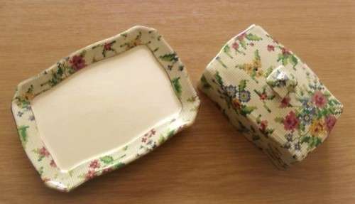 Royal Winton Queen Anne Chintz Butter Dish and Cover, 2995, c.1936, England, Excellent