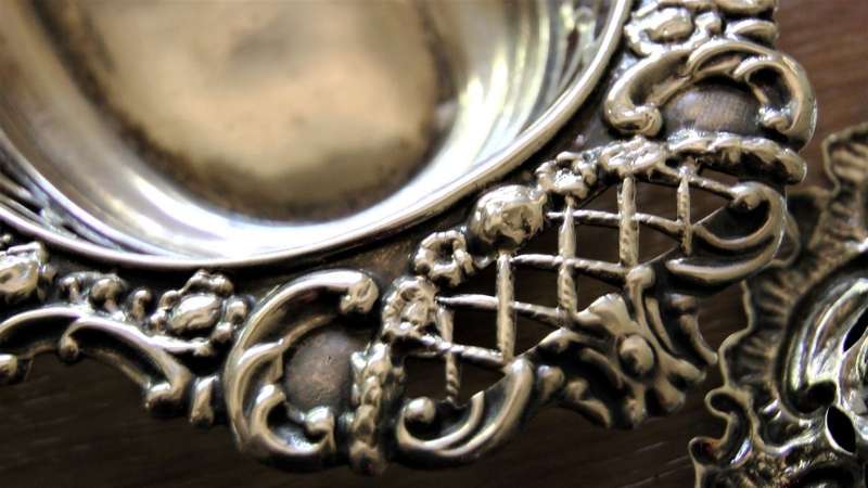 5 Victorian Nickel Silver Nut, Bon Bon Dishes, EPNS S&Co Arthur Elwell Spurrier & Co England, EUC