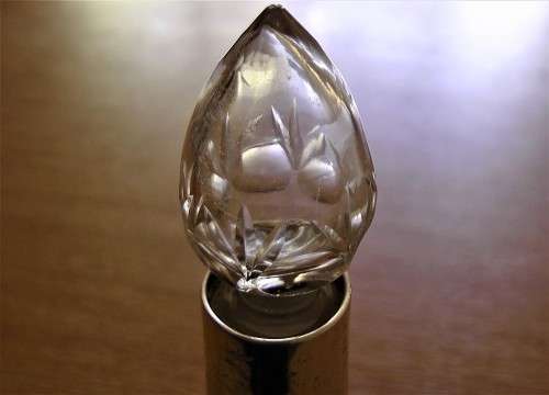 Art Deco Antique Sterling Silver and Crystal Scent Bottle London c1919 Hallmark EUC