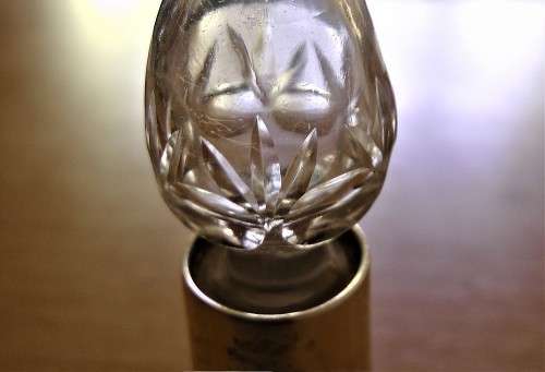 Art Deco Antique Sterling Silver and Crystal Scent Bottle London c1919 Hallmark EUC