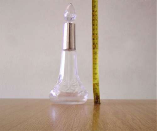 Art Deco Antique Sterling Silver and Crystal Scent Bottle London c1919 Hallmark EUC
