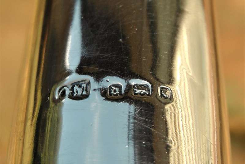 Art Deco Antique Sterling Silver and Crystal Scent Bottle London c1919 Hallmark EUC