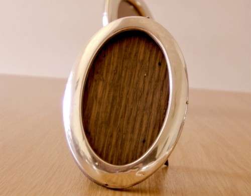 Charles Edwin Turner Set of 2 Antique Sterling Silver Oval Easelback Photo Picture Frame c.1916, VG