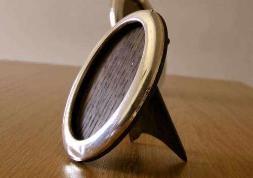 Charles Edwin Turner Set of 2 Antique Sterling Silver Oval Easelback Photo Picture Frame c.1916, VG