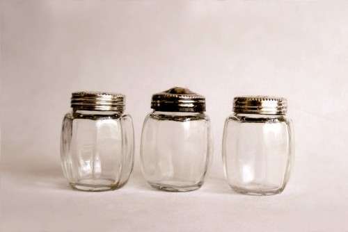 Sterling and Crystal Glass Miniature Picnic Travelling Cruet Set Salt Pepper Pots 1900-40 France EUC