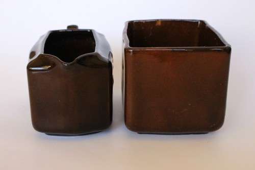 Royal Doulton Kingsware Witch Seriesware Teaset Creamer w Sugarbowl Chares Noke c1902-22 Rare