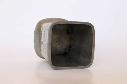Granby hammered pewter Art Nouveau table top pen pencil holder toothbrush holder F.Pochin & Son 1910