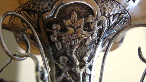 Antique Anglo Indian Kutch Solid Silver Epergne Table Centerpiece Posy Vase c.1890, India, Excellent
