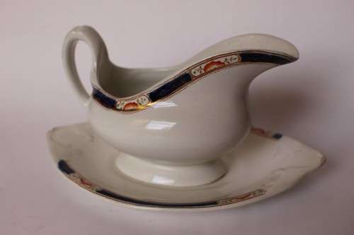 Wood and Sons Edward Pattern Gravy Boat and Underplate North Staffordshire c1891-1907 England