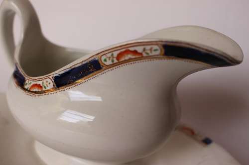 Wood and Sons Edward Pattern Gravy Boat and Underplate North Staffordshire c1891-1907 England
