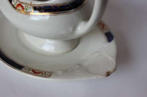 Wood and Sons Edward Pattern Gravy Boat and Underplate North Staffordshire c1891-1907 England