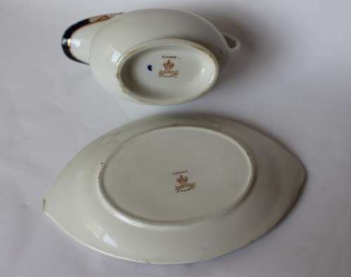 Wood and Sons Edward Pattern Gravy Boat and Underplate North Staffordshire c1891-1907 England