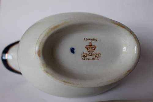 Wood and Sons Edward Pattern Gravy Boat and Underplate North Staffordshire c1891-1907 England