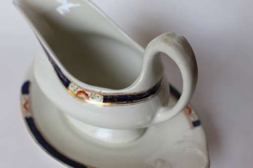 Wood and Sons Edward Pattern Gravy Boat and Underplate North Staffordshire c1891-1907 England