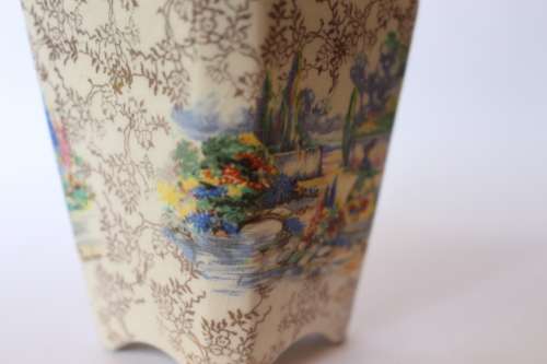 Vintage Lancaster Sandland Ltd Condiment Jar Jam Pot wSpoon England c1944 EUC