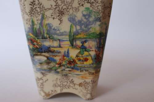 Vintage Lancaster Sandland Ltd Condiment Jar Jam Pot wSpoon England c1944 EUC