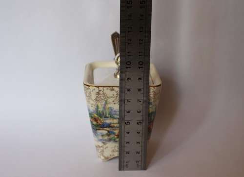 Vintage Lancaster Sandland Ltd Condiment Jar Jam Pot wSpoon England c1944 EUC
