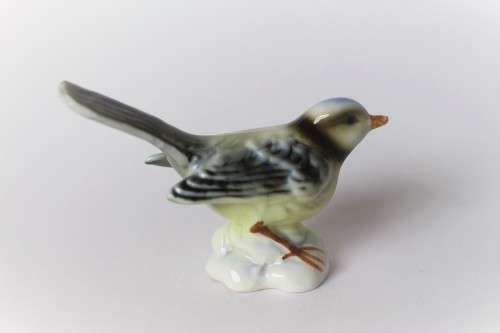 Vintage Blue Tit Titmouse Bird Gloss Figurine H5cm 1960s Germany, Excellent